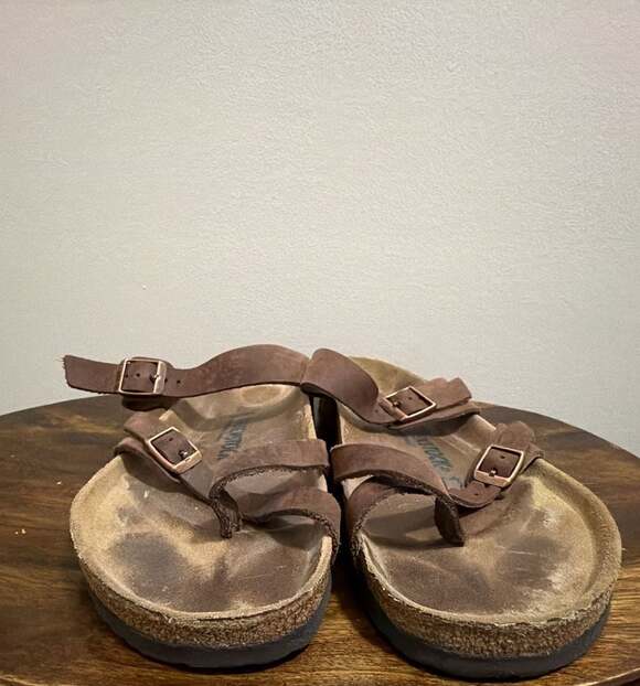 Birkenstock Shoes - Birkenstock Mayari Brown Leather Sandals Size 41
